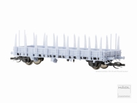 Hädl 116503 - TT - Flachwagen mit Rungen, DR, Ep. III